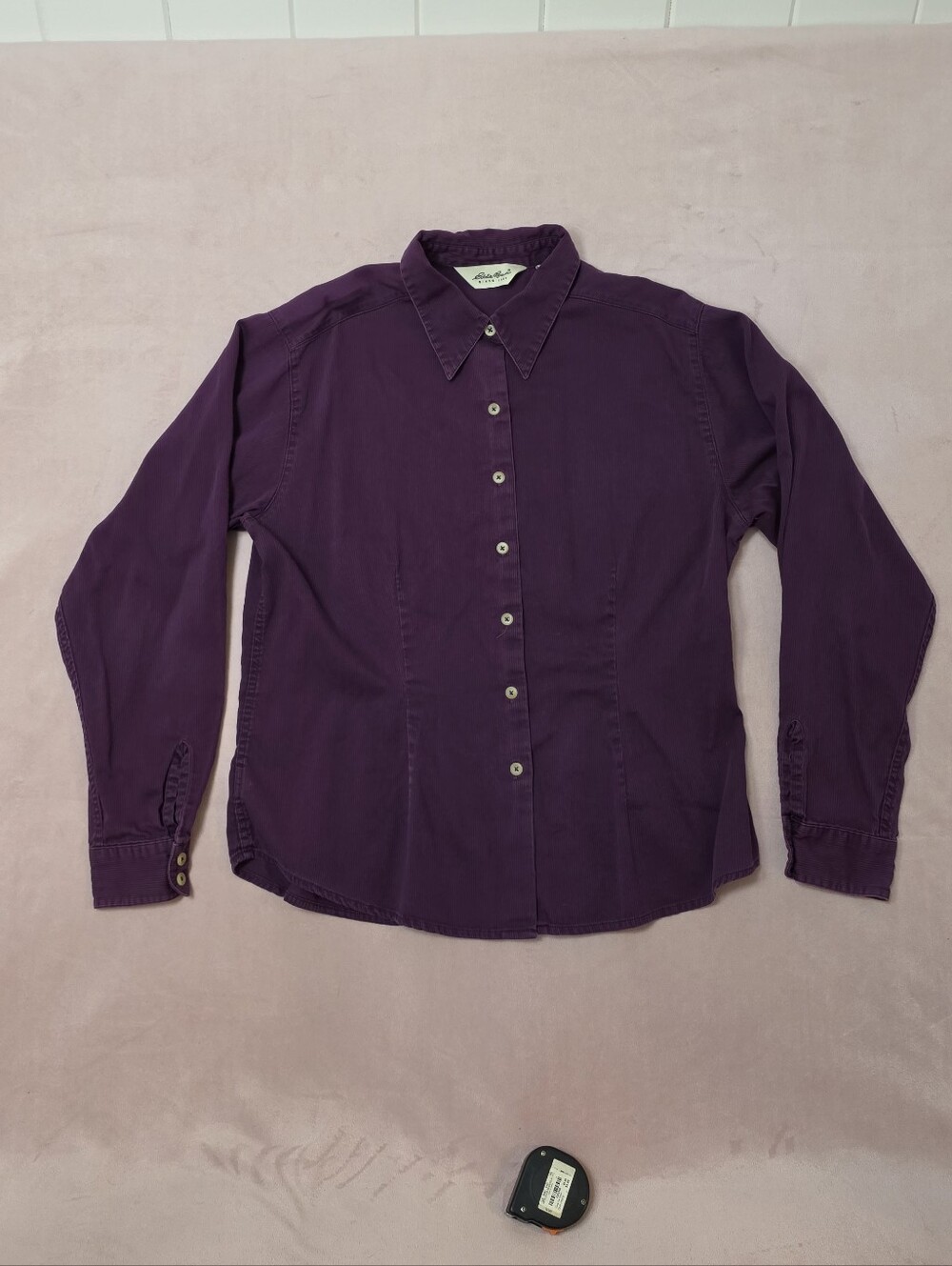VTG Eddie Bauer Women's Purple Corduroy Button Down Shirt Large Petite